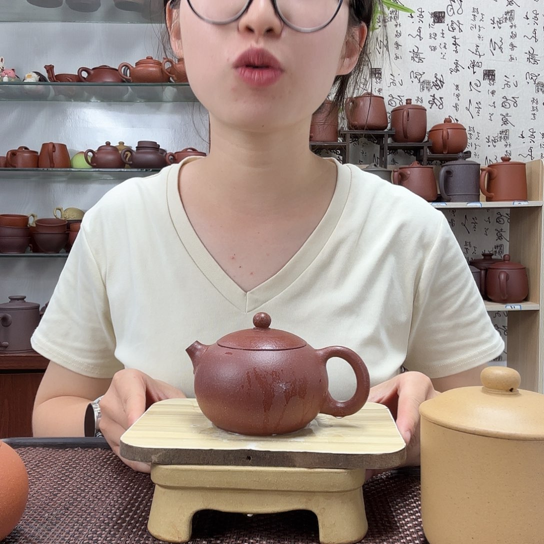 茶杯紫砂原矿桃花段西施壶250CC