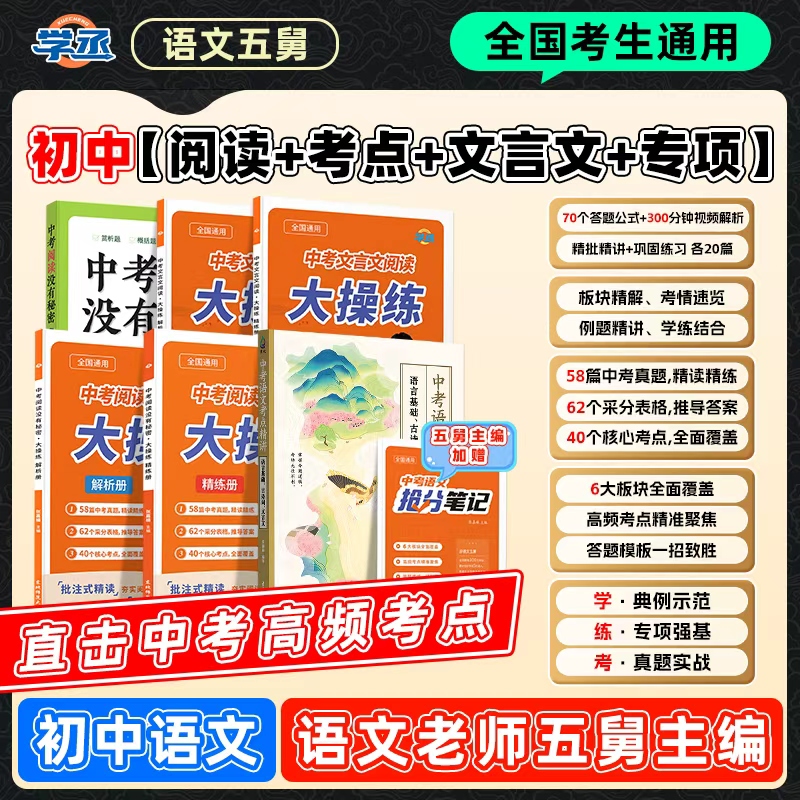 学霸套餐】中考阅读没有秘密中考语文考点精讲文言文 阅读理解商品图