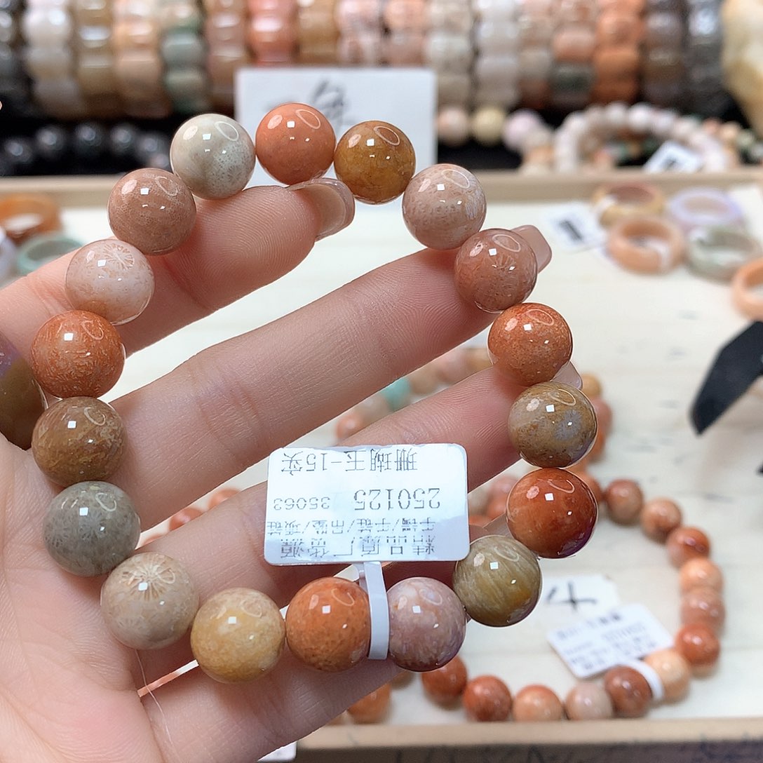 硅化珊瑚（珊瑚玉）手链未镶嵌じ****575