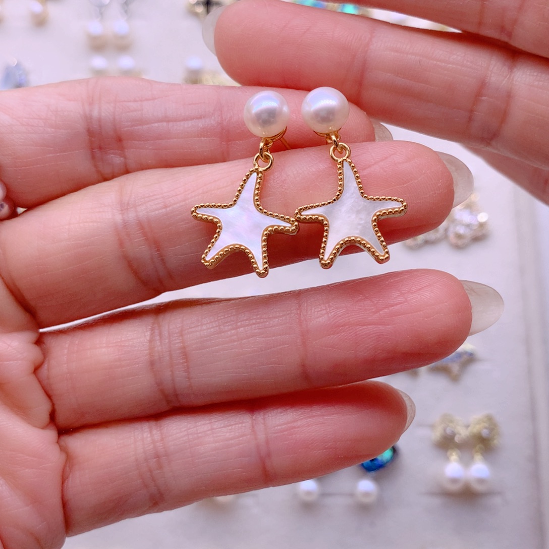 淡水珍珠耳饰合金