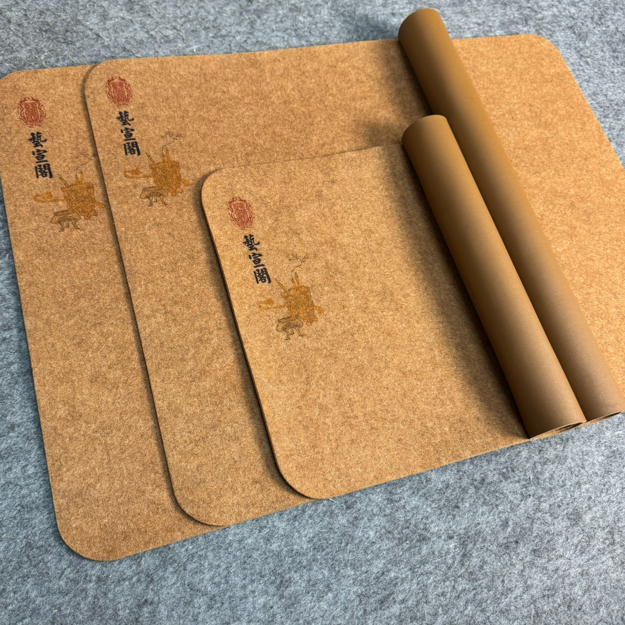 艺宣阁加厚[双面皮羊毛毡]咖色高档加厚书画羊毛毡画毡皮垫臂垫