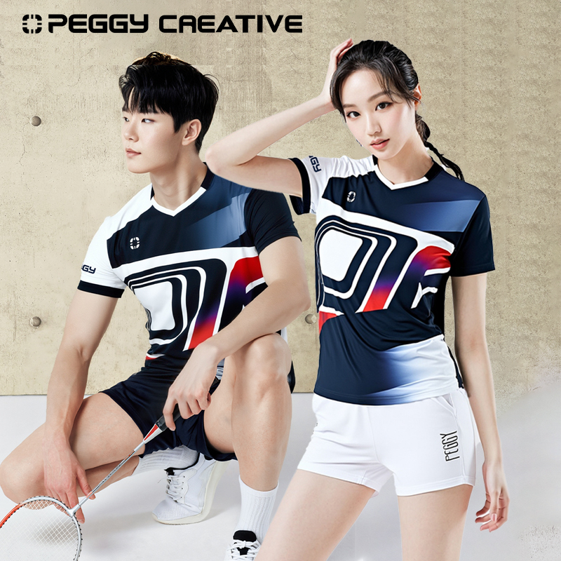 韩国佩极羽毛球服男女跑步运动健身T恤速干透气短袖上衣凉感吸湿