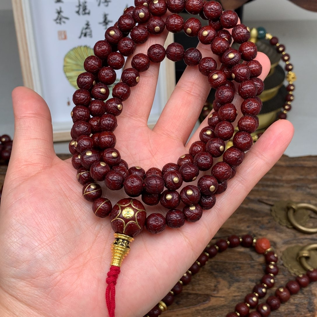 凤眼菩提吊坠8.5 带钉108