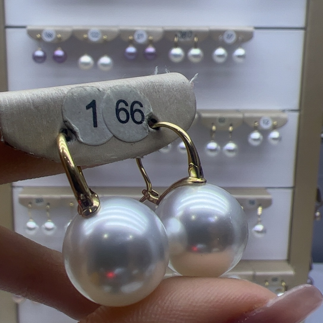 淡水珍珠耳饰18K金镶嵌