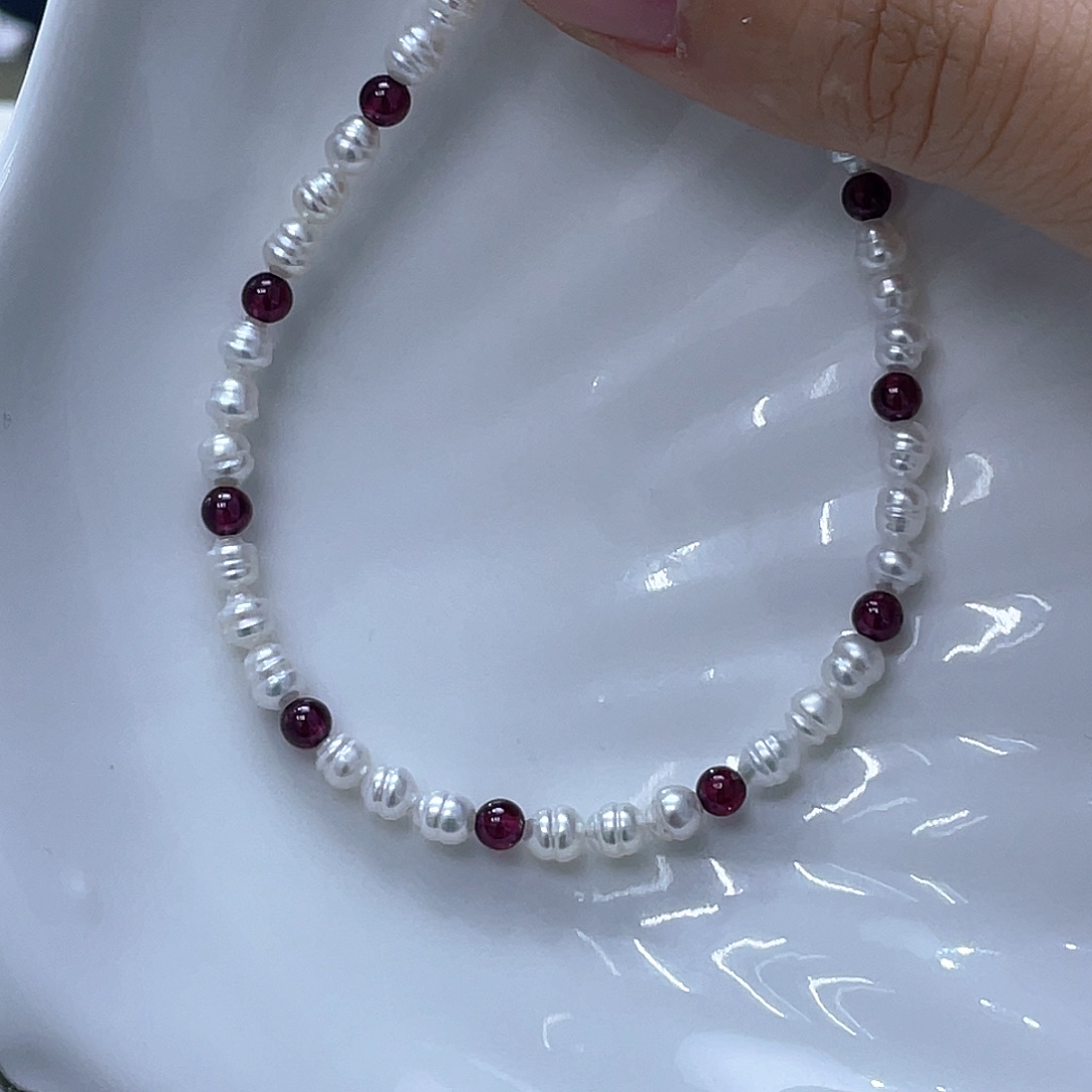 银S925镶嵌淡水珍珠手绳