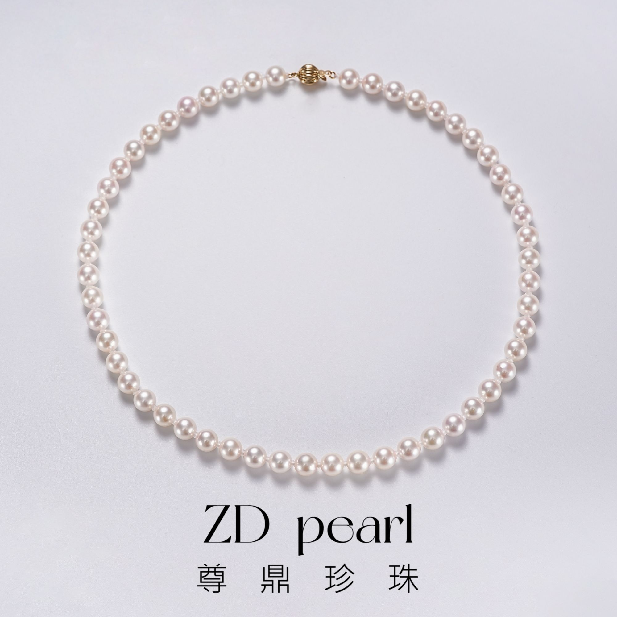 【鸭鸭】尊鼎珍珠-14k海水珍珠中国南珠项链7-8mm
