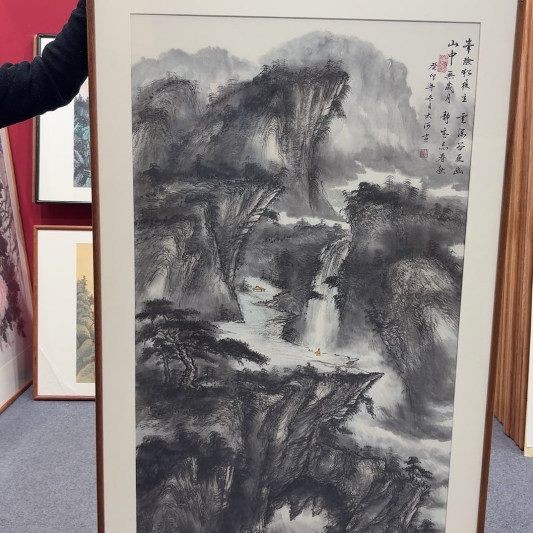 国画带框绘画160/80尺寸