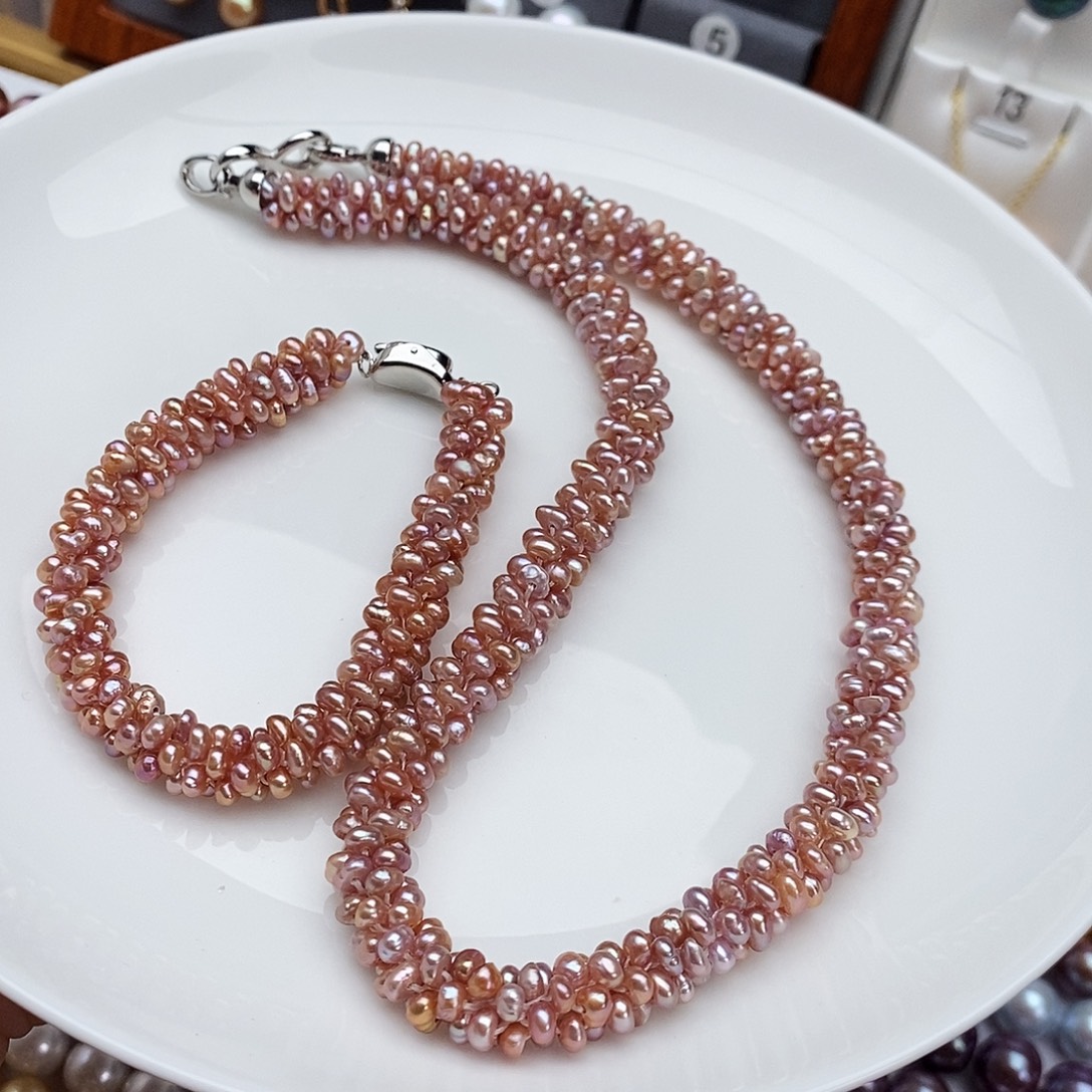 淡水珍珠颈饰银S925镶嵌