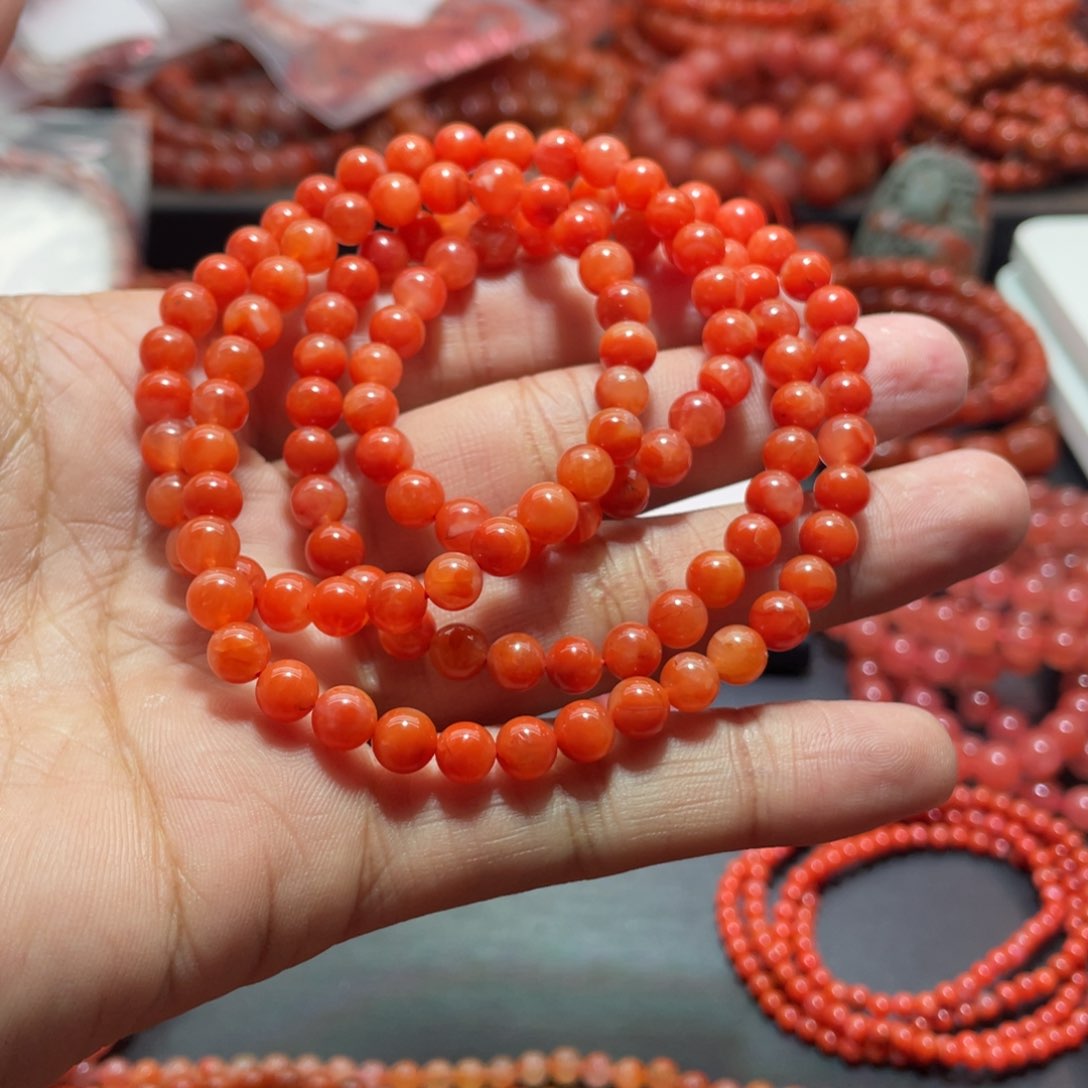 南红玛瑙手链未镶嵌