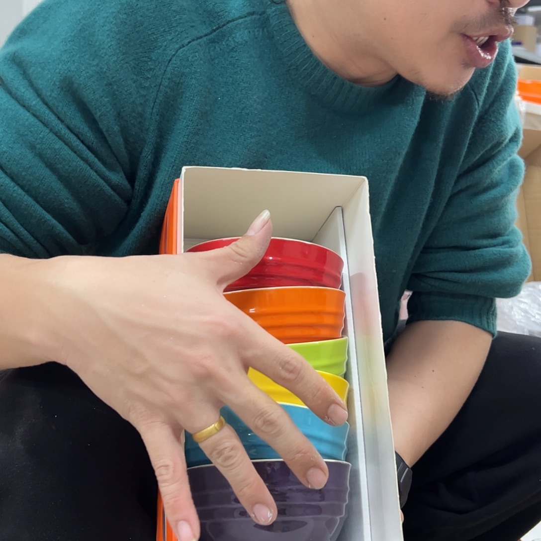 陶瓷彩虹色系米饭碗套装