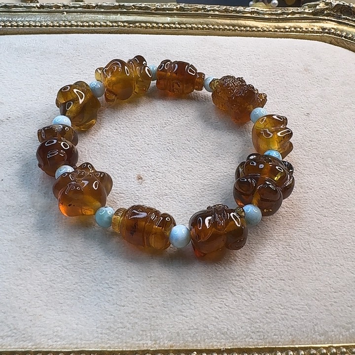 琥珀未镶嵌裸石琥珀手串