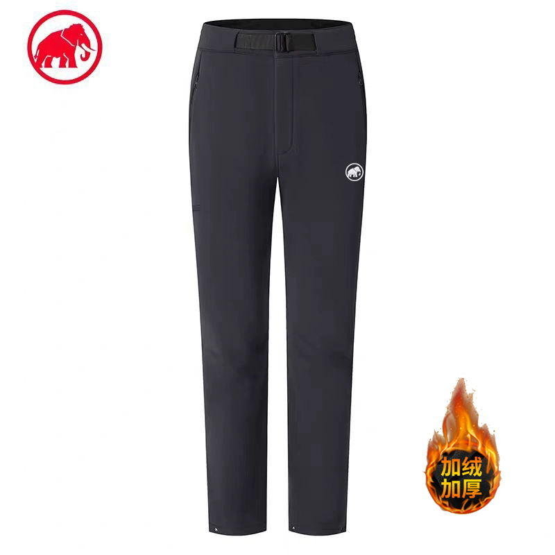 猛犸北极象男士户外运动抗寒防风软壳裤休闲弹力防泼水加绒冲锋裤