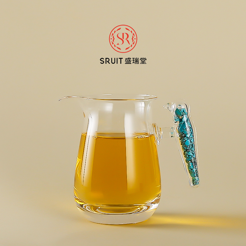 单只礼盒装-轻奢翠鸣公道杯高硼硅水晶玻璃耐热功夫茶具