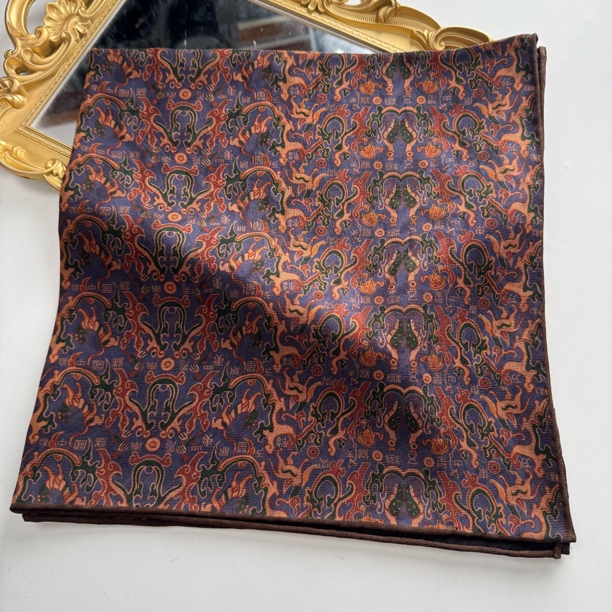 丝纡 五星出东方  全织四经绞萝桑蚕丝香云纱丝巾65cm右