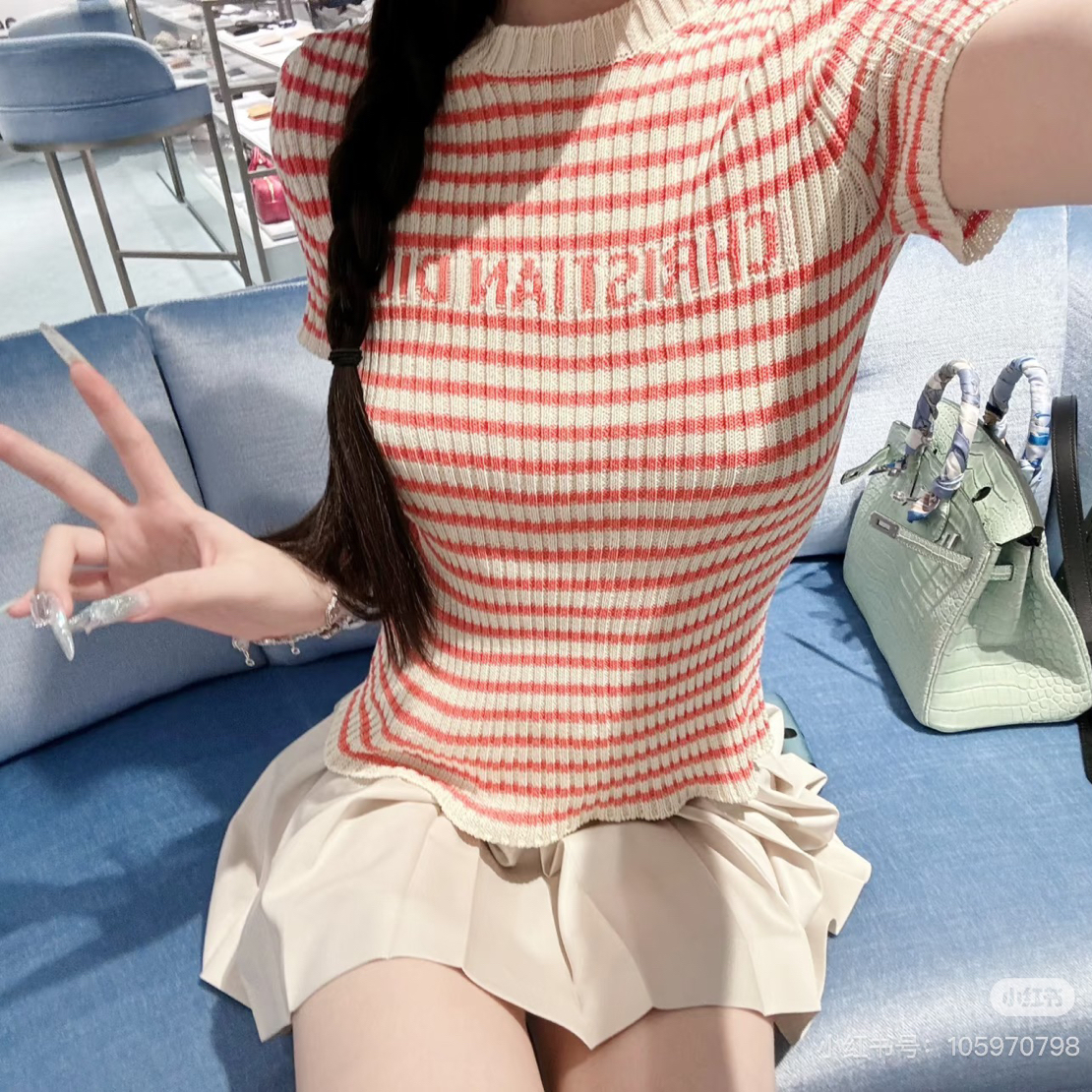 未使用 DIOR/迪奥 CZF2358/经典款短袖/尺码38