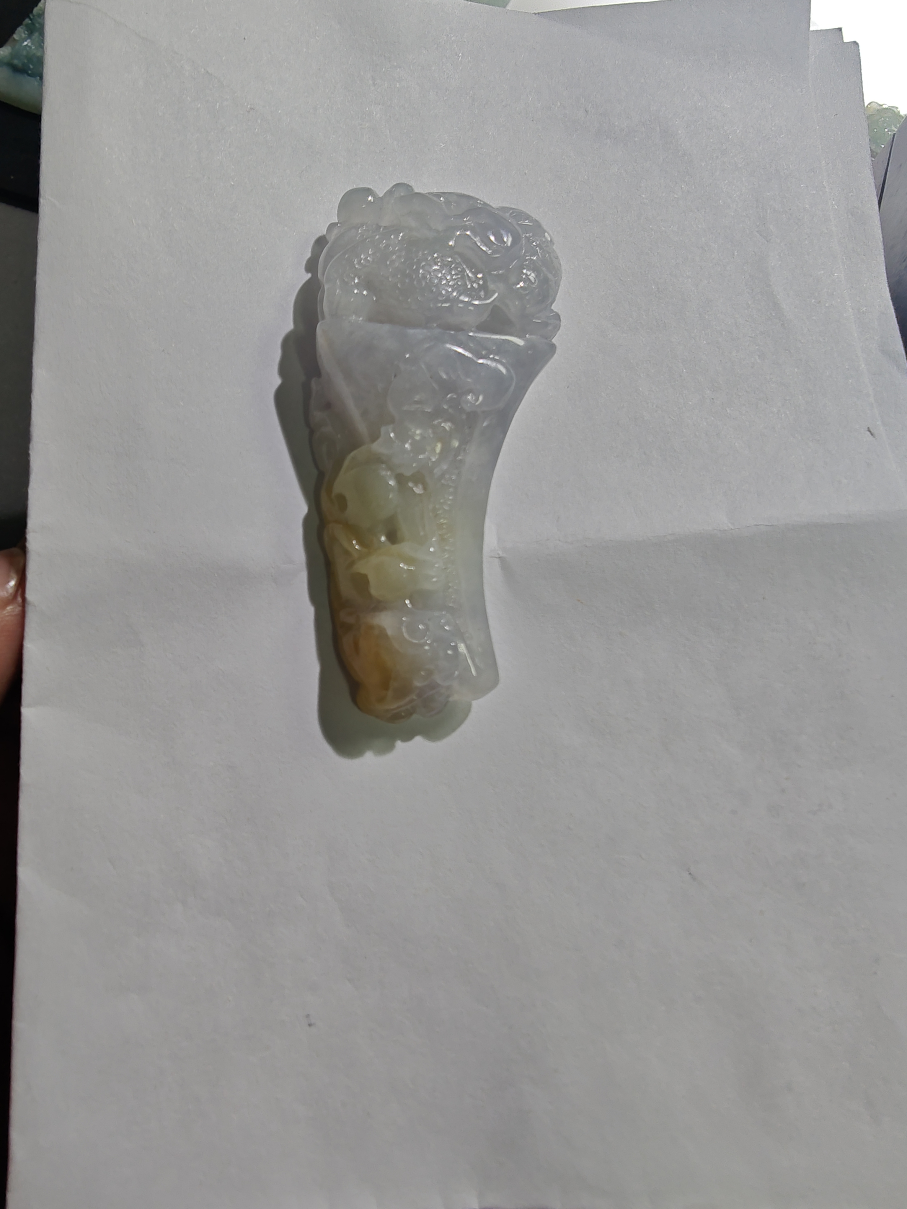 天然翡翠A货龙牙