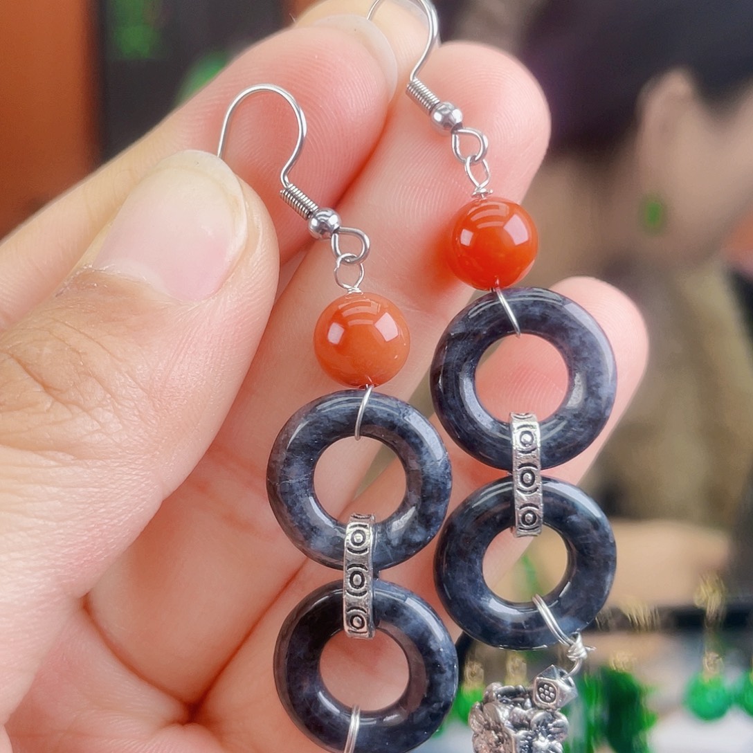 翡翠未镶嵌耳饰饰品