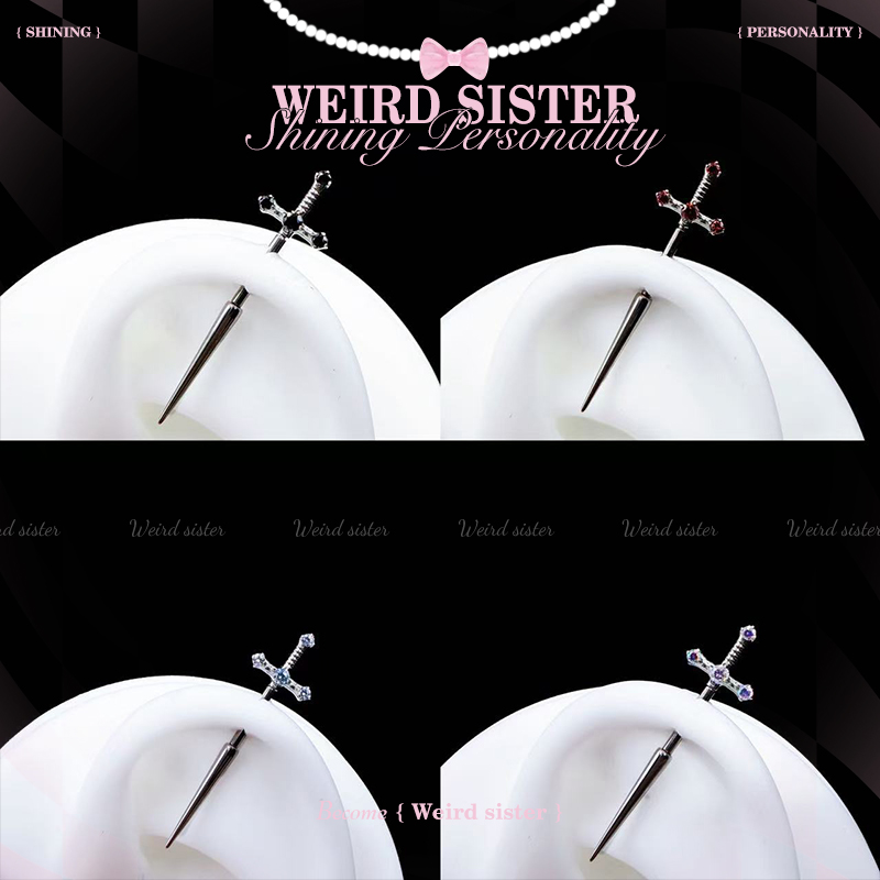 钛合金耳饰 【直播浮力专项】耳轮宝剑0.9牙钛合金耳钉内螺纹防过敏