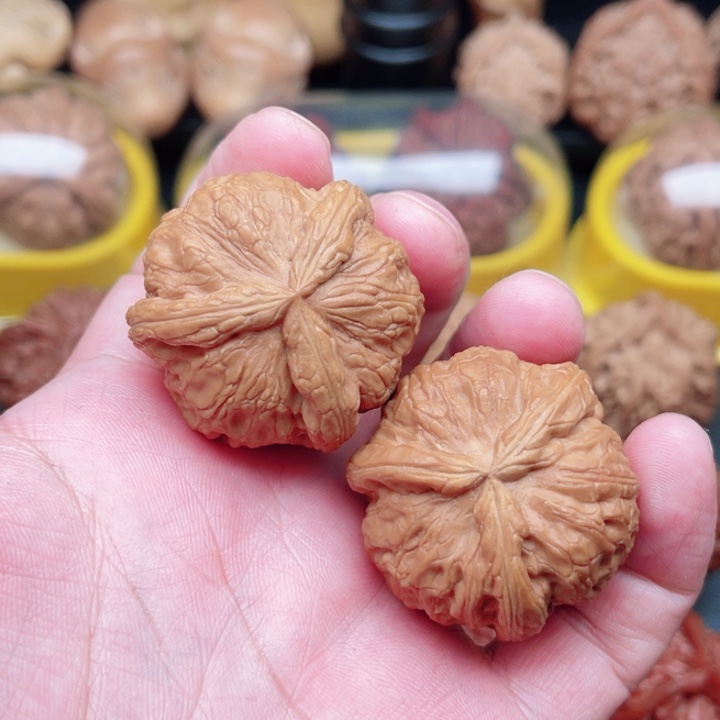 文玩核桃把件平谷元宝三棱38×38×37