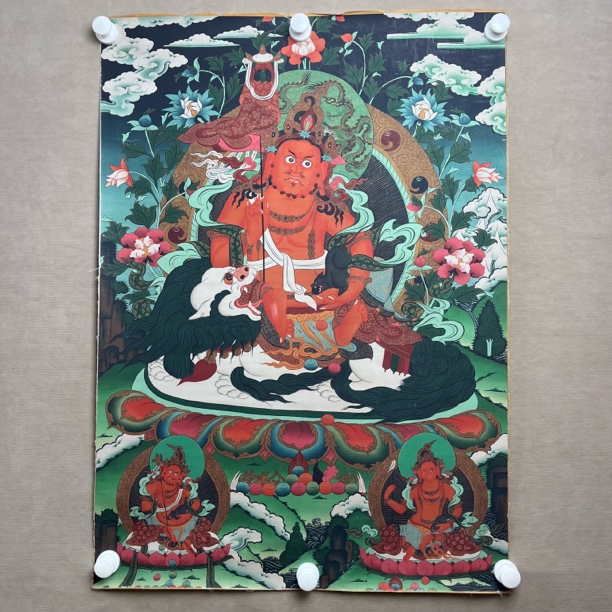 高端精品红财神绘画类唐卡AA113