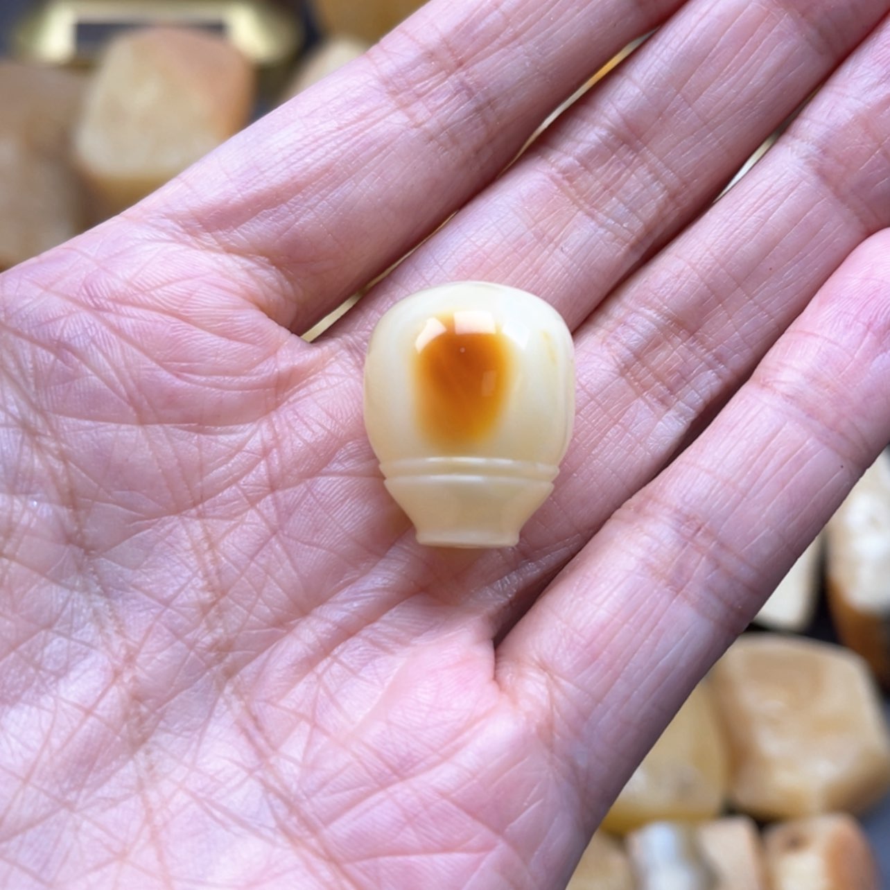 【闪购商品】未镶嵌定制琥珀天然琥珀蜜蜡三通对孔16