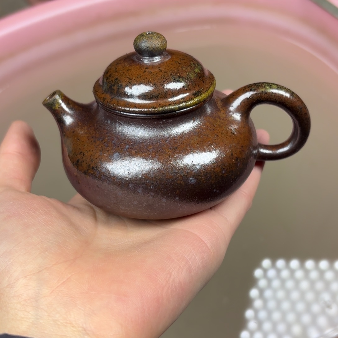 平***福茶壶紫砂柴烧紫砂天青容天