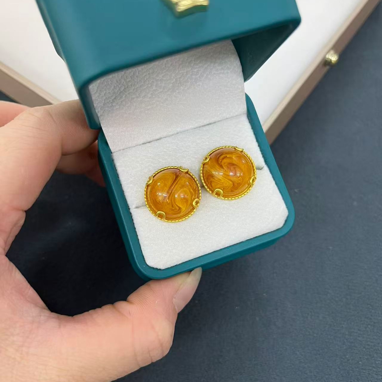 铜合金锆石耳饰 藏式饰品时尚简约大气耳钉