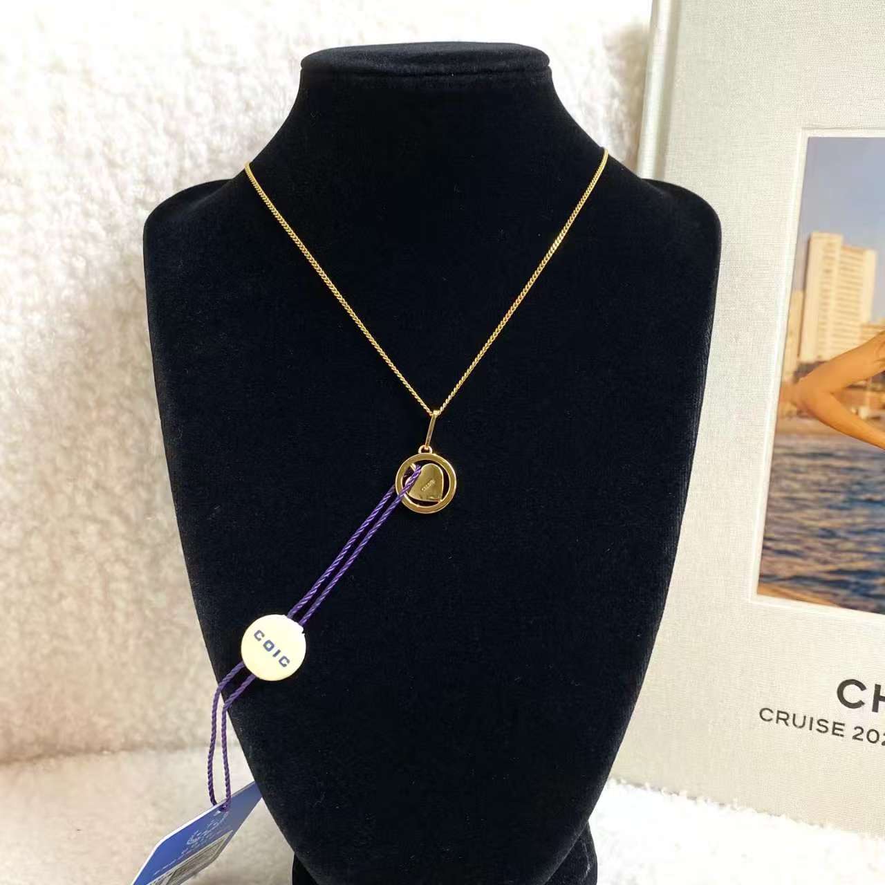 99新 Celine/思琳 七夕限定双面爱心项链/ 90491409/代卖服务