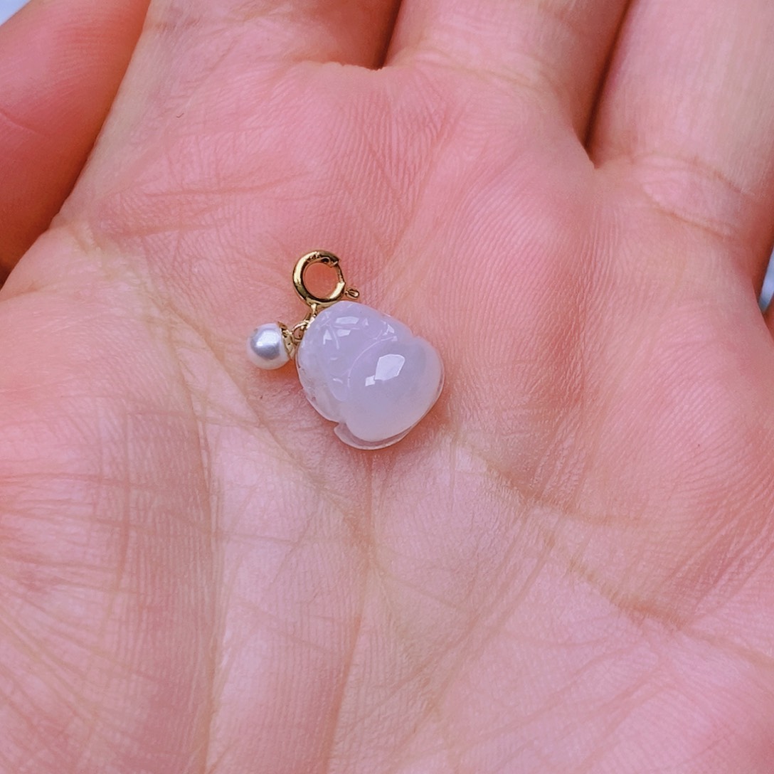 翡翠颈饰18K金镶嵌貔貅