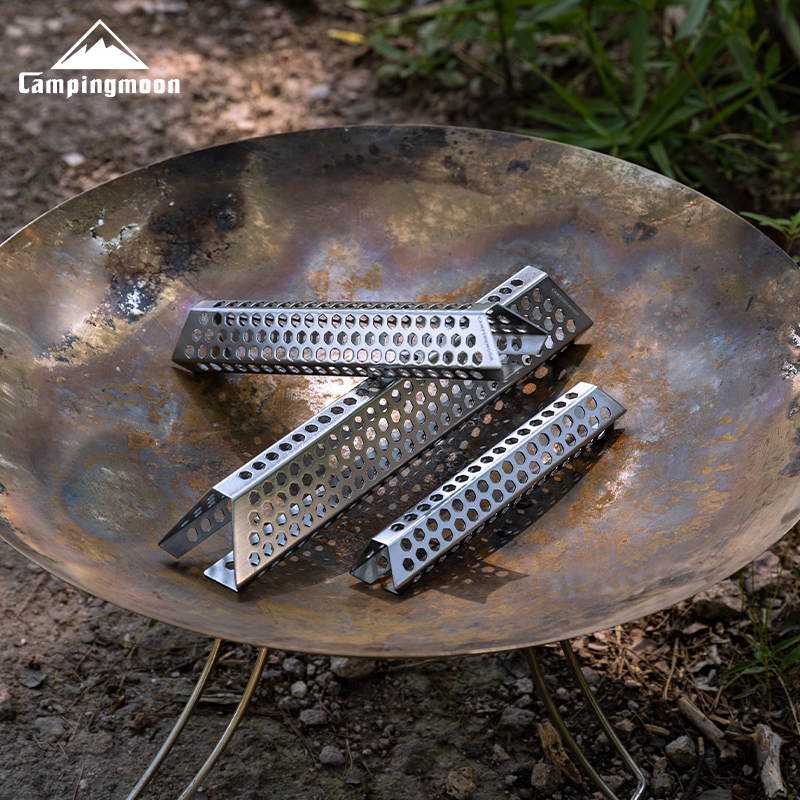 CAMPINGMOON【直播专属】柯曼不锈钢柴禾野营镂空助燃神器燃烧无烟