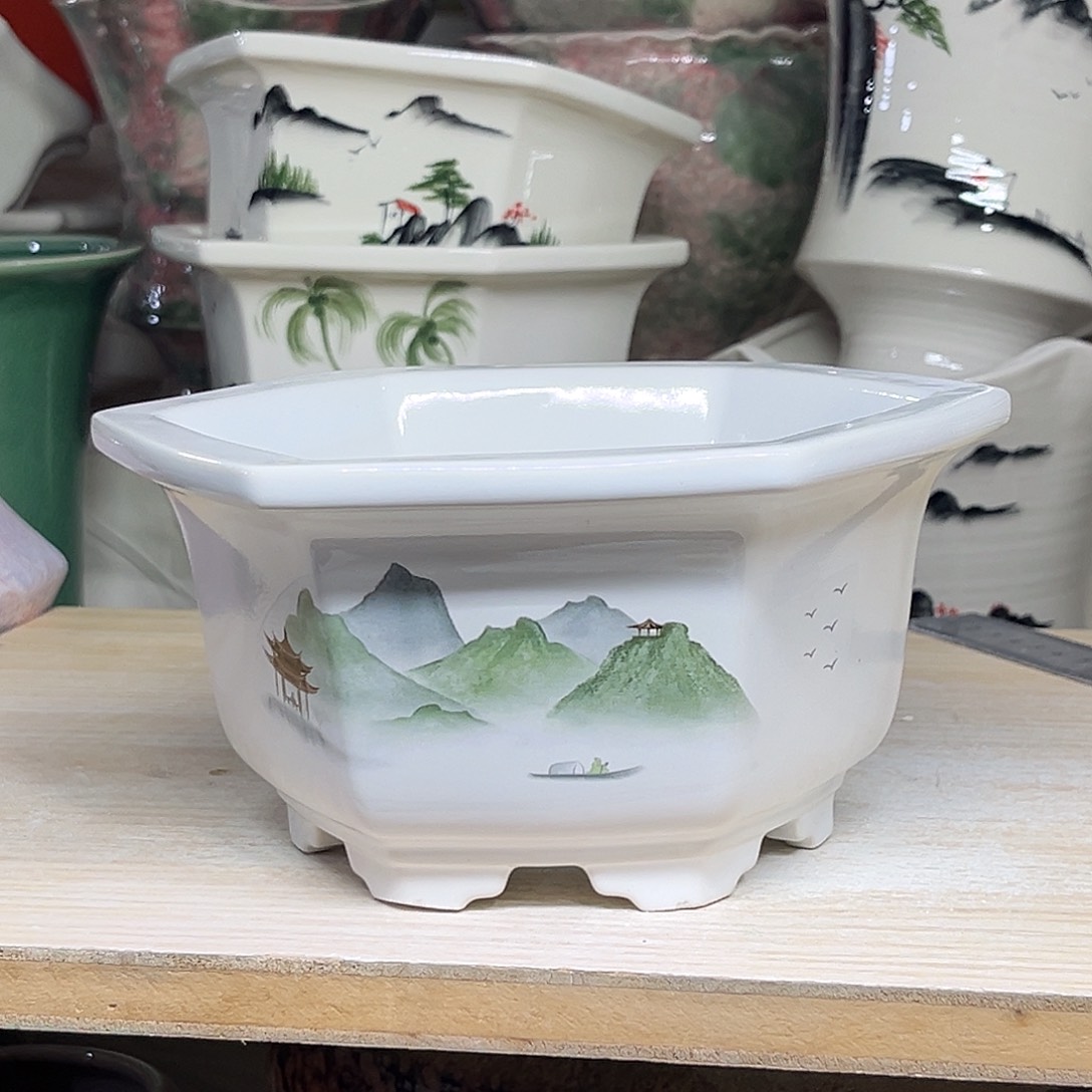 陶瓷绿植多肉微瑕花盆外口径：15*9.5