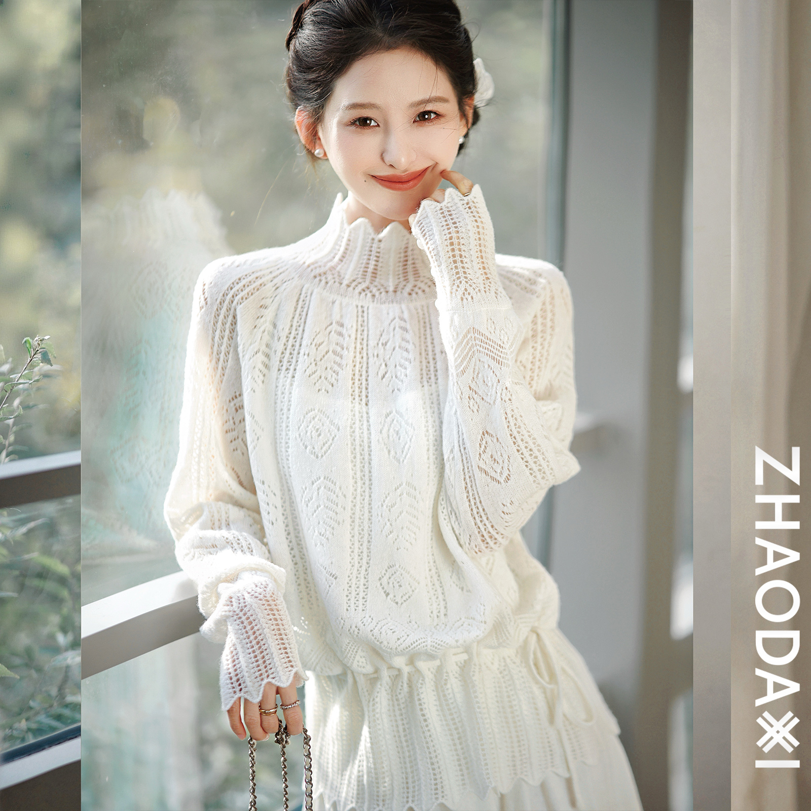 【赵大喜】现货！爱丽丝针织衫 | 100羊毛花边领浪漫法式镂空钩花