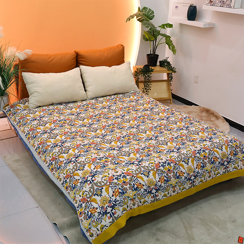 【京会社】四层纱布盖毯200*230cm鸟语花香