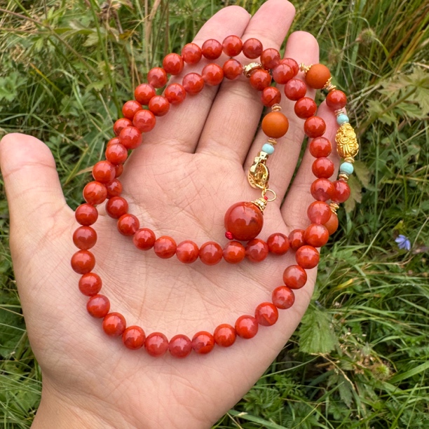 AP88 南红玛瑙项链7mm