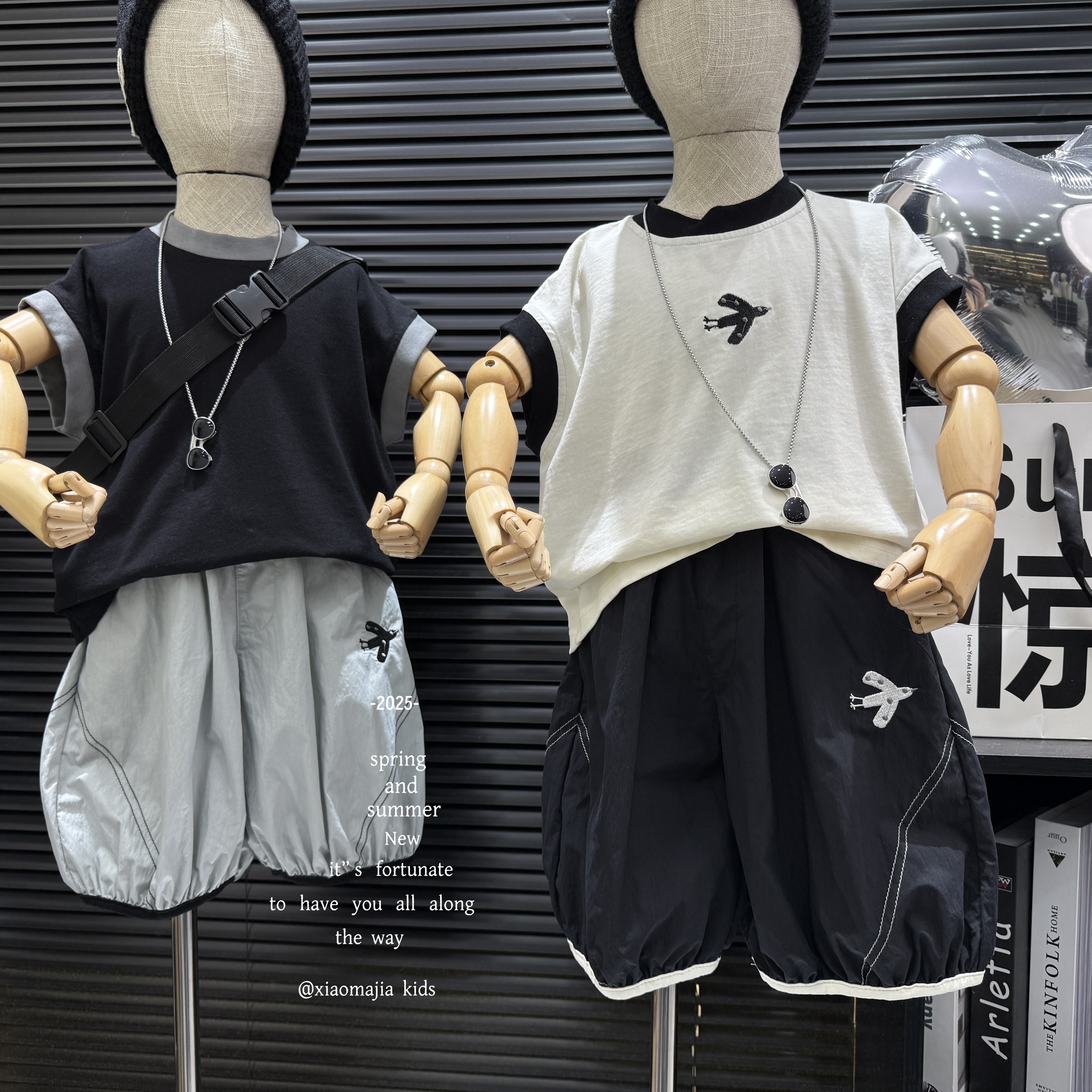 儿童夏季新款潮酷套装D-5381欧若风穿搭套装男女两件套洋气网红