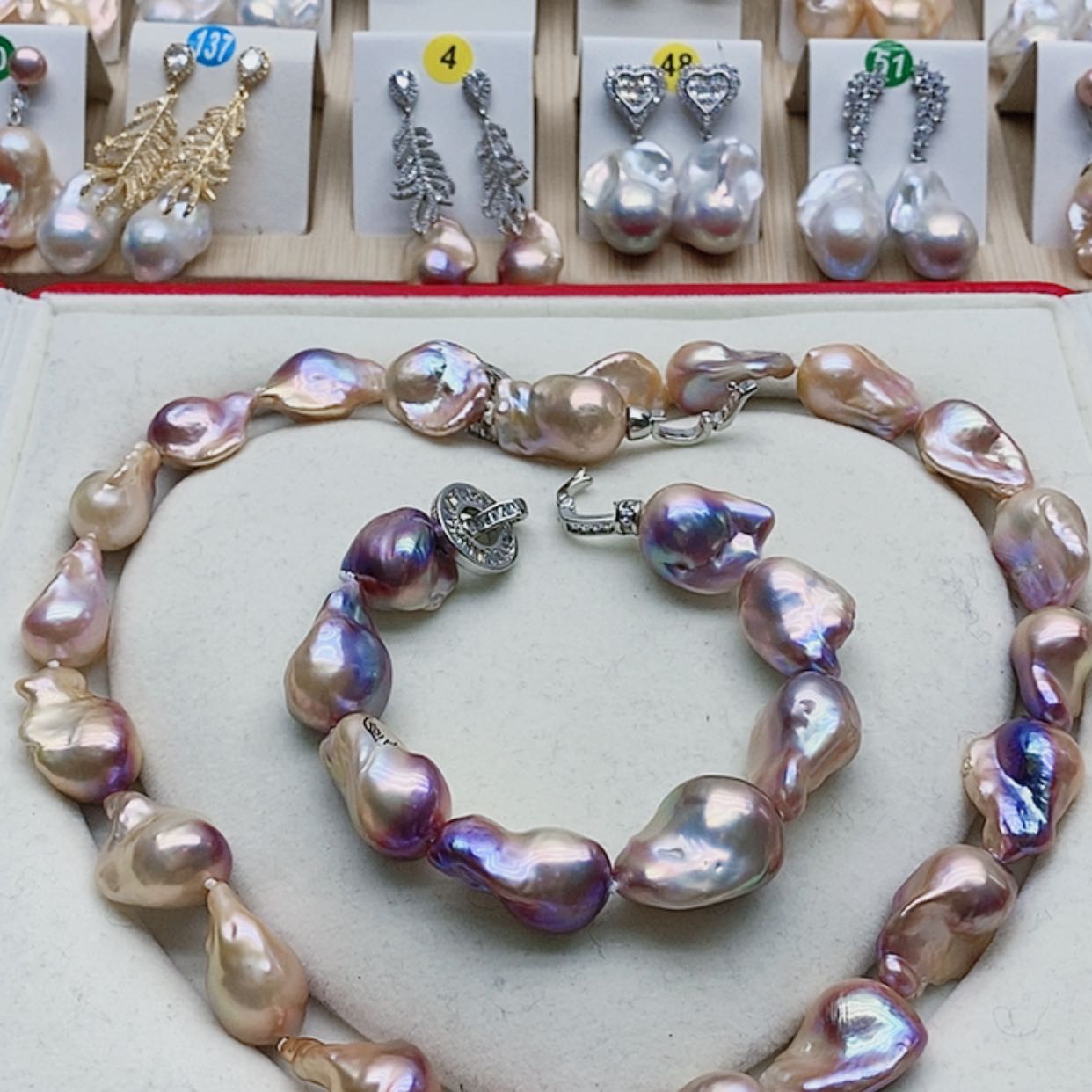 【闪购商品】淡水珍珠耳饰银S925镶嵌五*