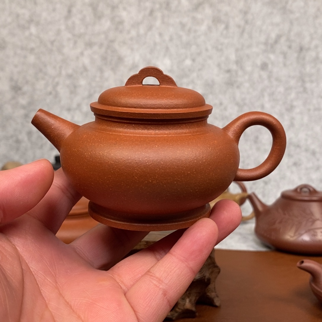 紫砂茶壶95纯红降精工半手云桥160cc