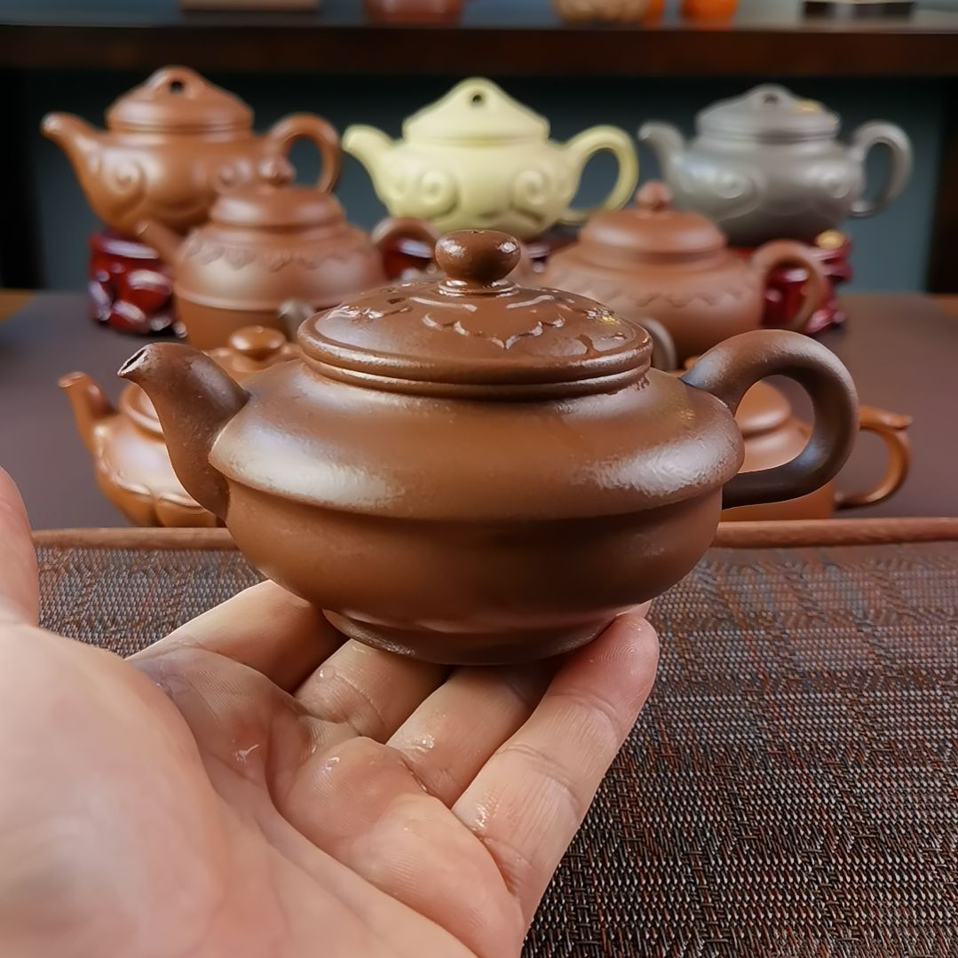 紫砂茶壶紫泥如意碗玉250CC