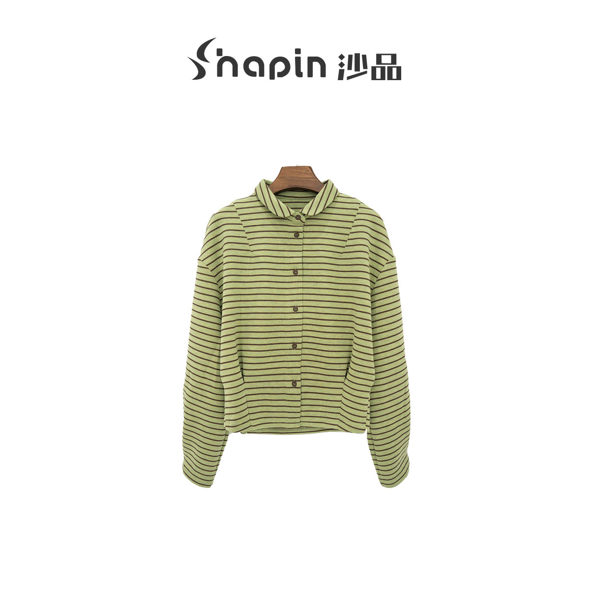 设计师款个性条纹短款休闲开衫ol秋冬BXY2261618