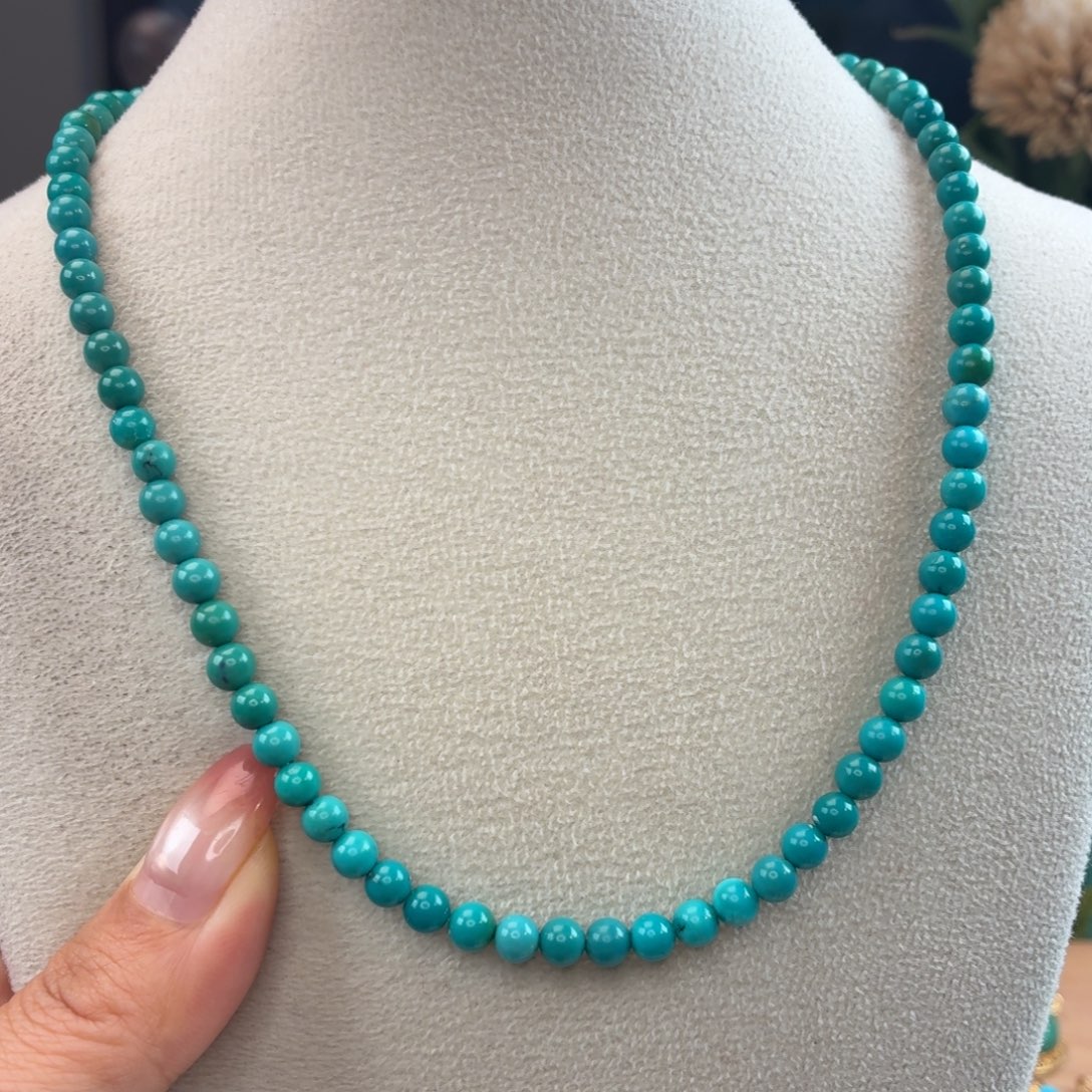 绿松石18K金镶嵌颈饰