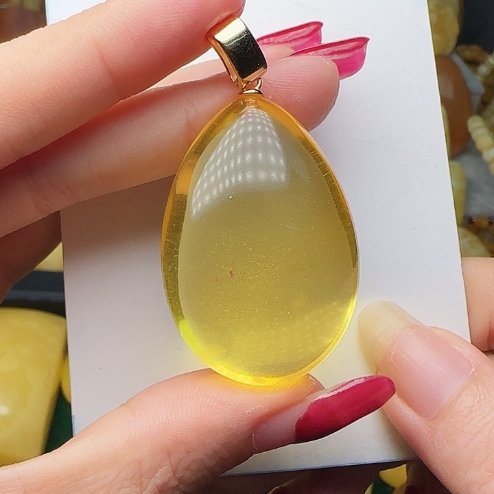 琥珀未镶嵌手链吊坠