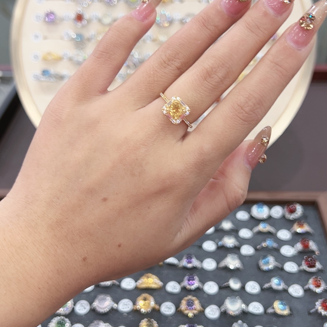 蛇纹石玉戒指银S925镶嵌