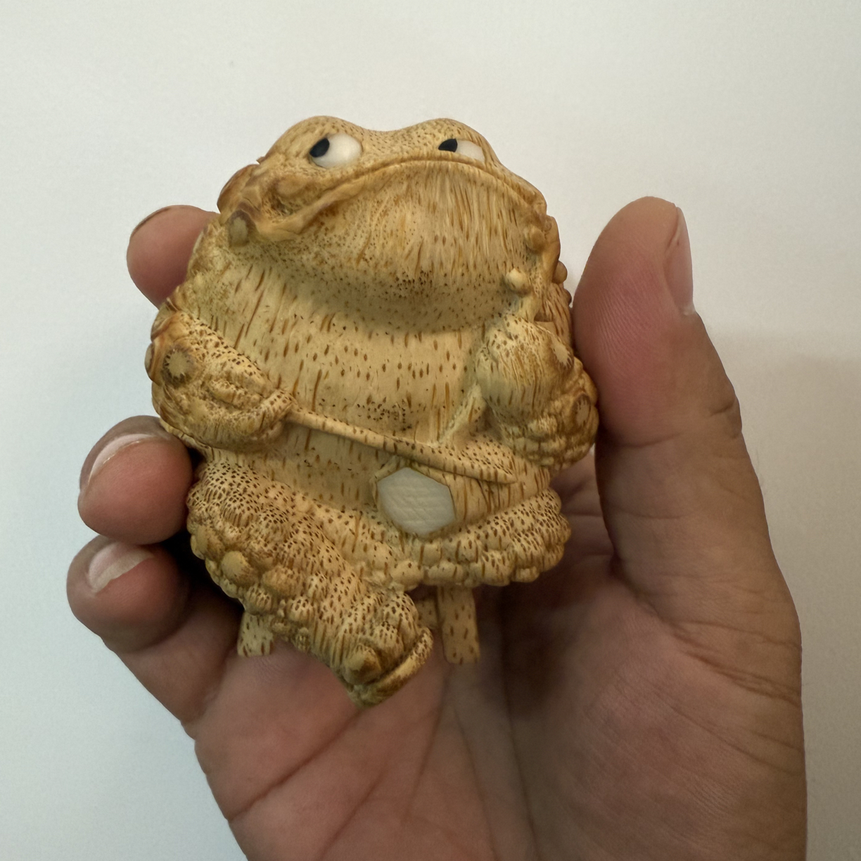 竹根雕文玩手把件板凳拉二胡