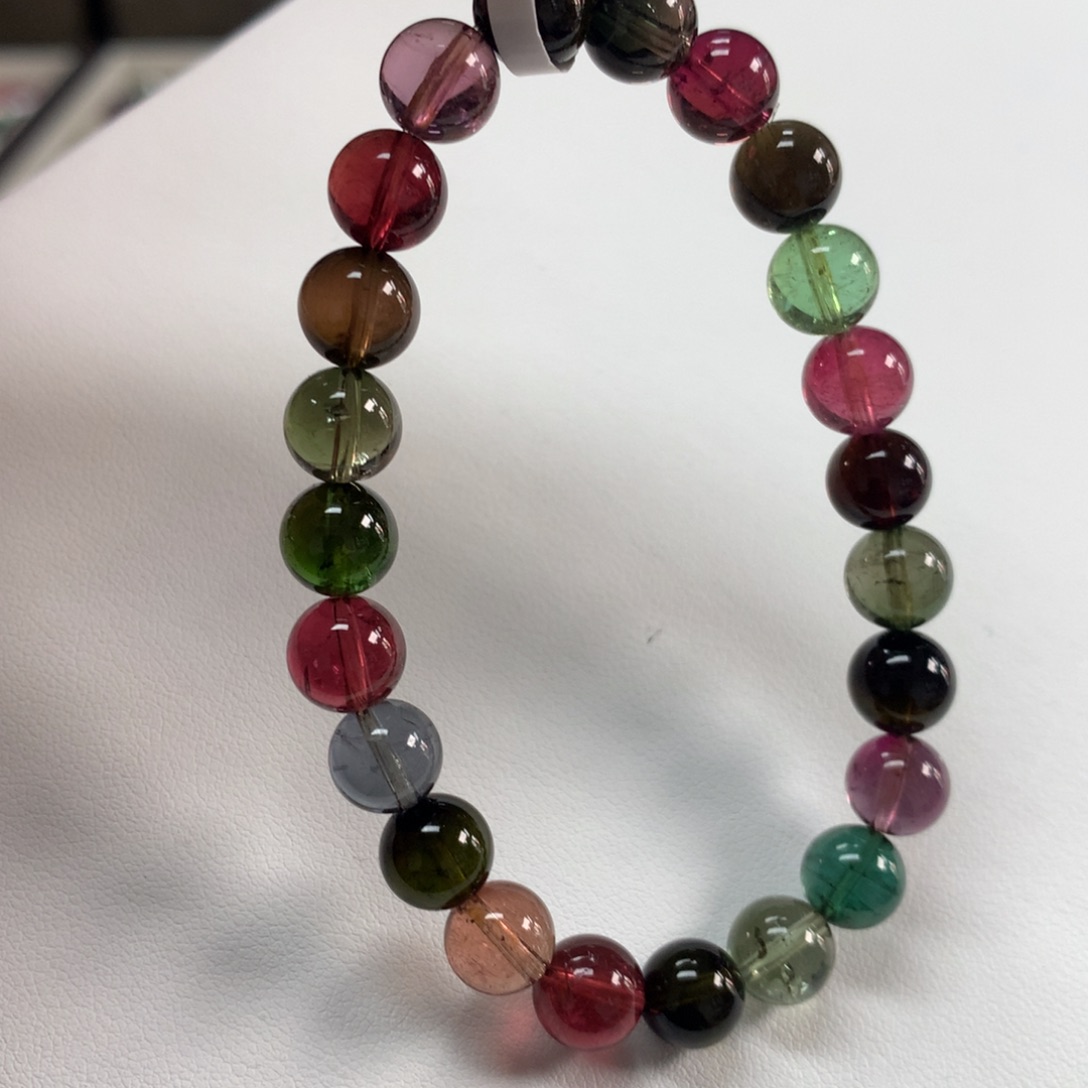 碧玺手链未镶嵌7:8毫米左右