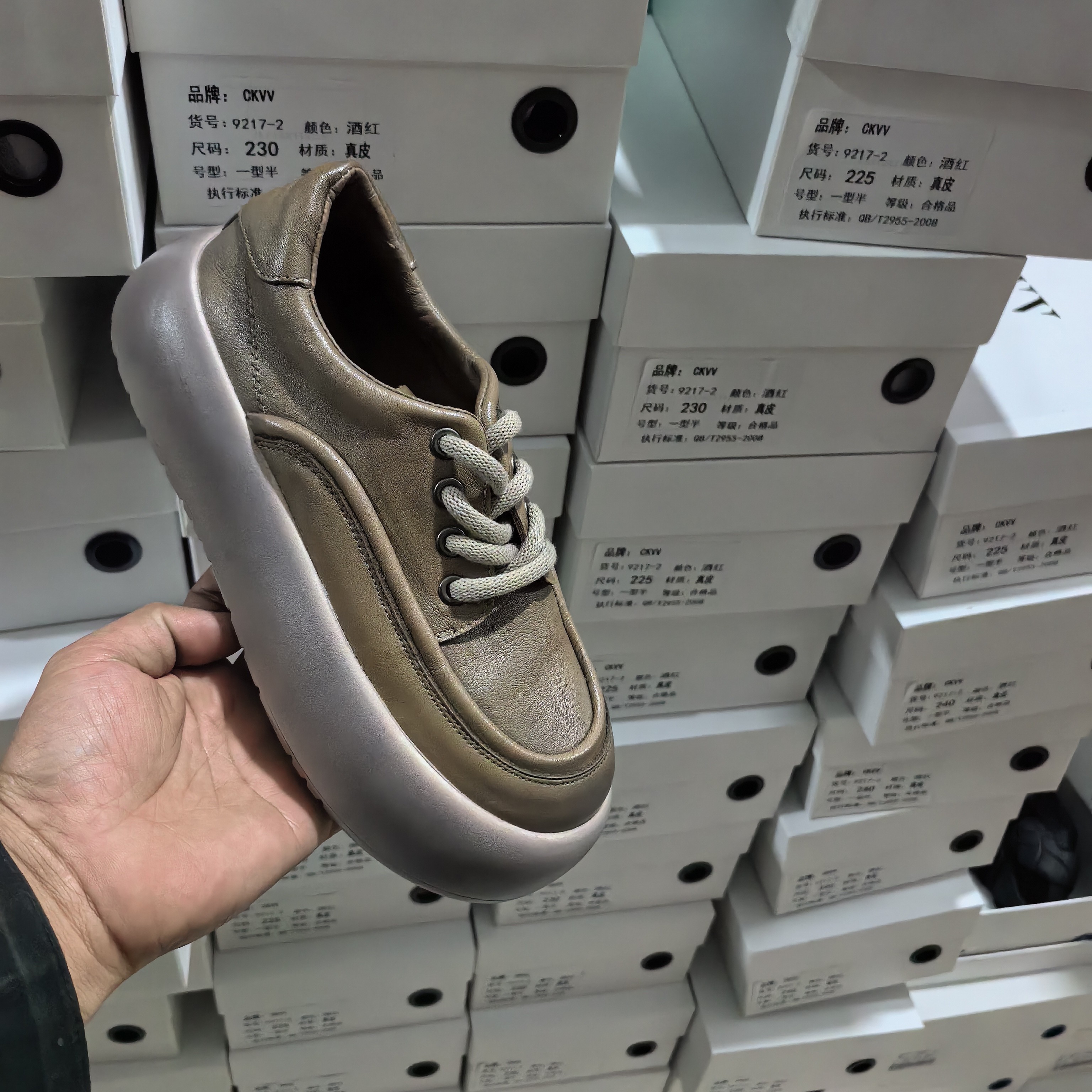 头层牛皮88021厚底百搭复古手工超轻休闲鞋