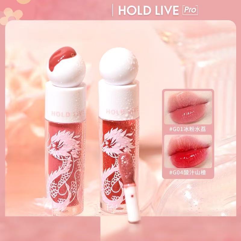 HOLD LIVE琉光绘色唇蜜滋润镜面口红淡唇纹平价裸色水光玻璃唇釉