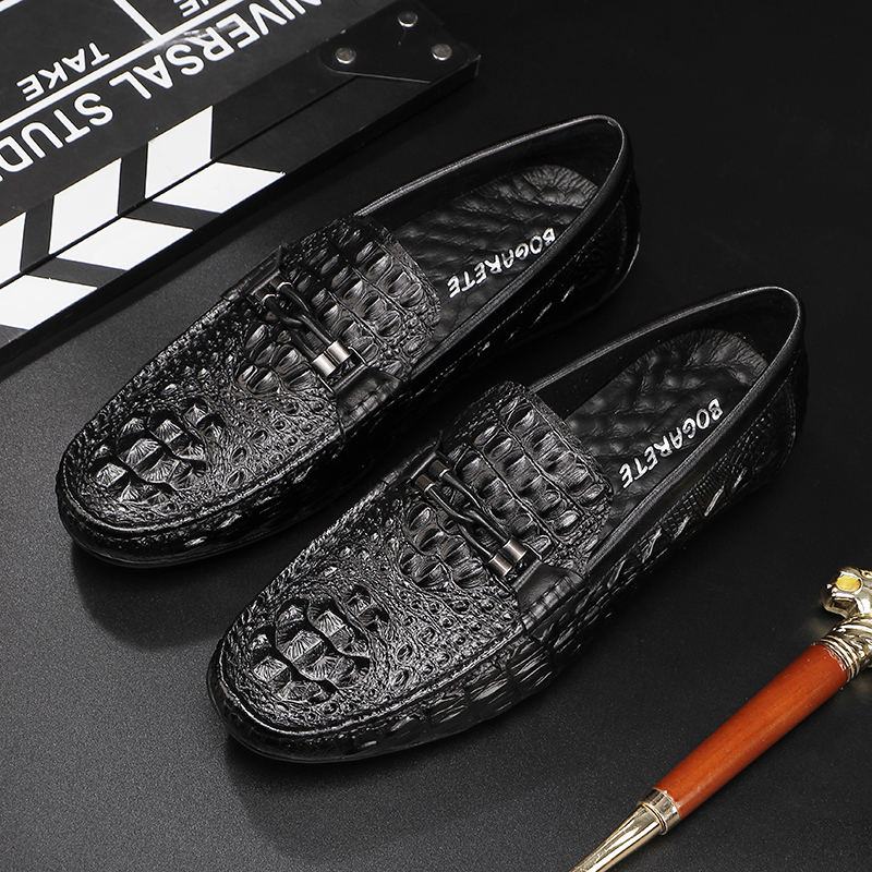 豆豆鞋男款夏季透气软底一脚蹬男鞋休闲开车真皮头层牛皮2025新款