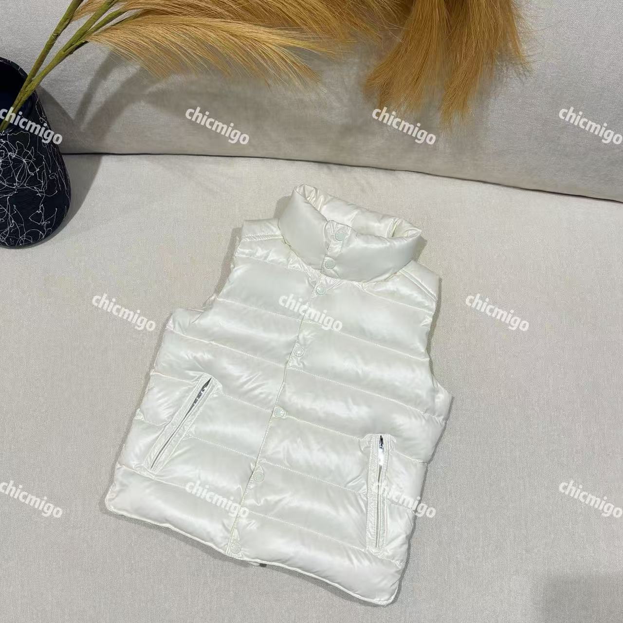 【Chicmigo高定童装】冬季新款高定保暖马甲国标90白鹅绒羽绒服