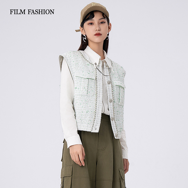 一电影一时装小香风无袖马夹FFAG114418