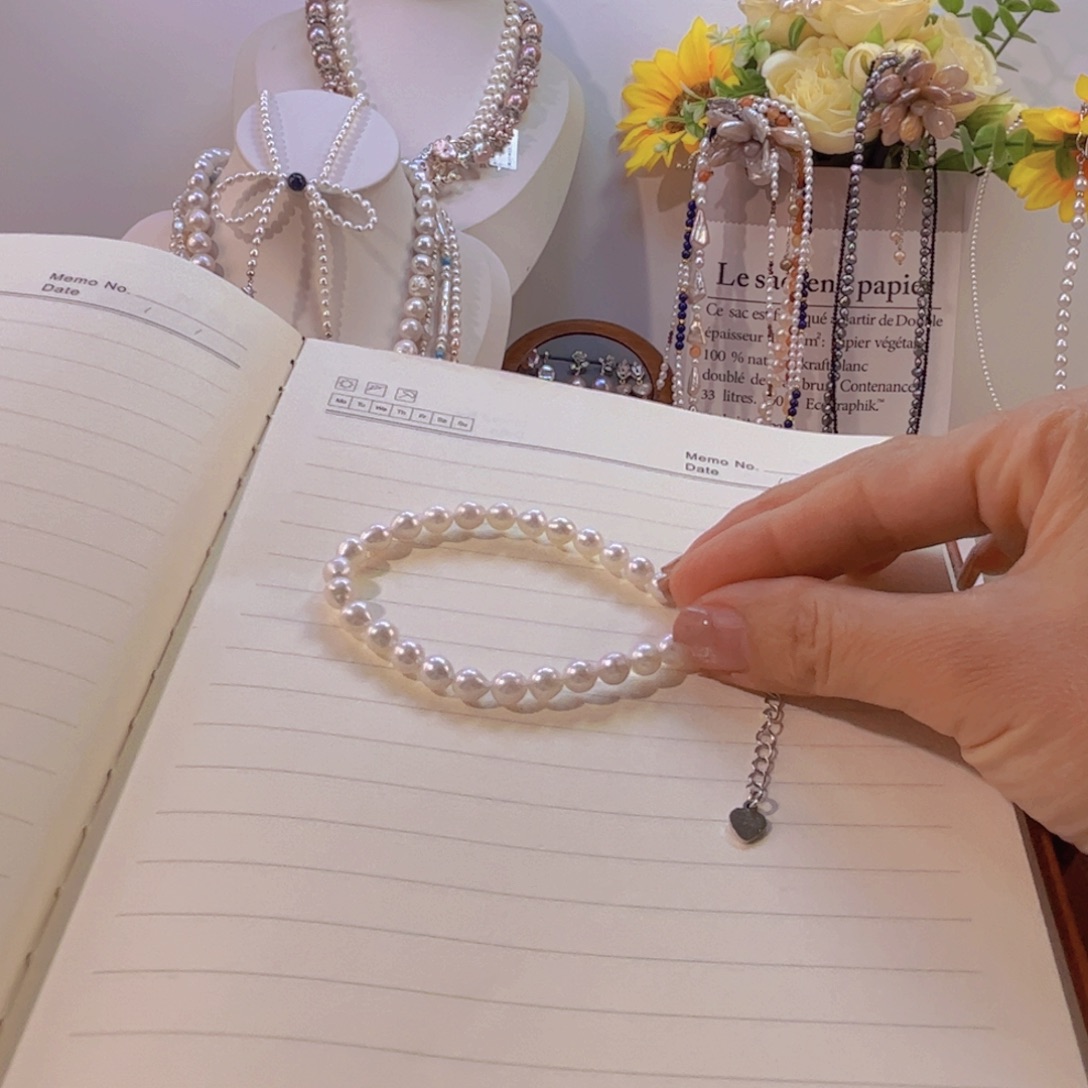 手链银S925镶嵌烟晶